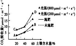 為探究影響光合作用強度的因素,將同一品種玉米苗置于25 條件下培養(yǎng),實驗結(jié)果如圖所示 下列分析不正確的是 a.與d點相比,a點條件下限制光合作用強度的因 素是土壤水分含量